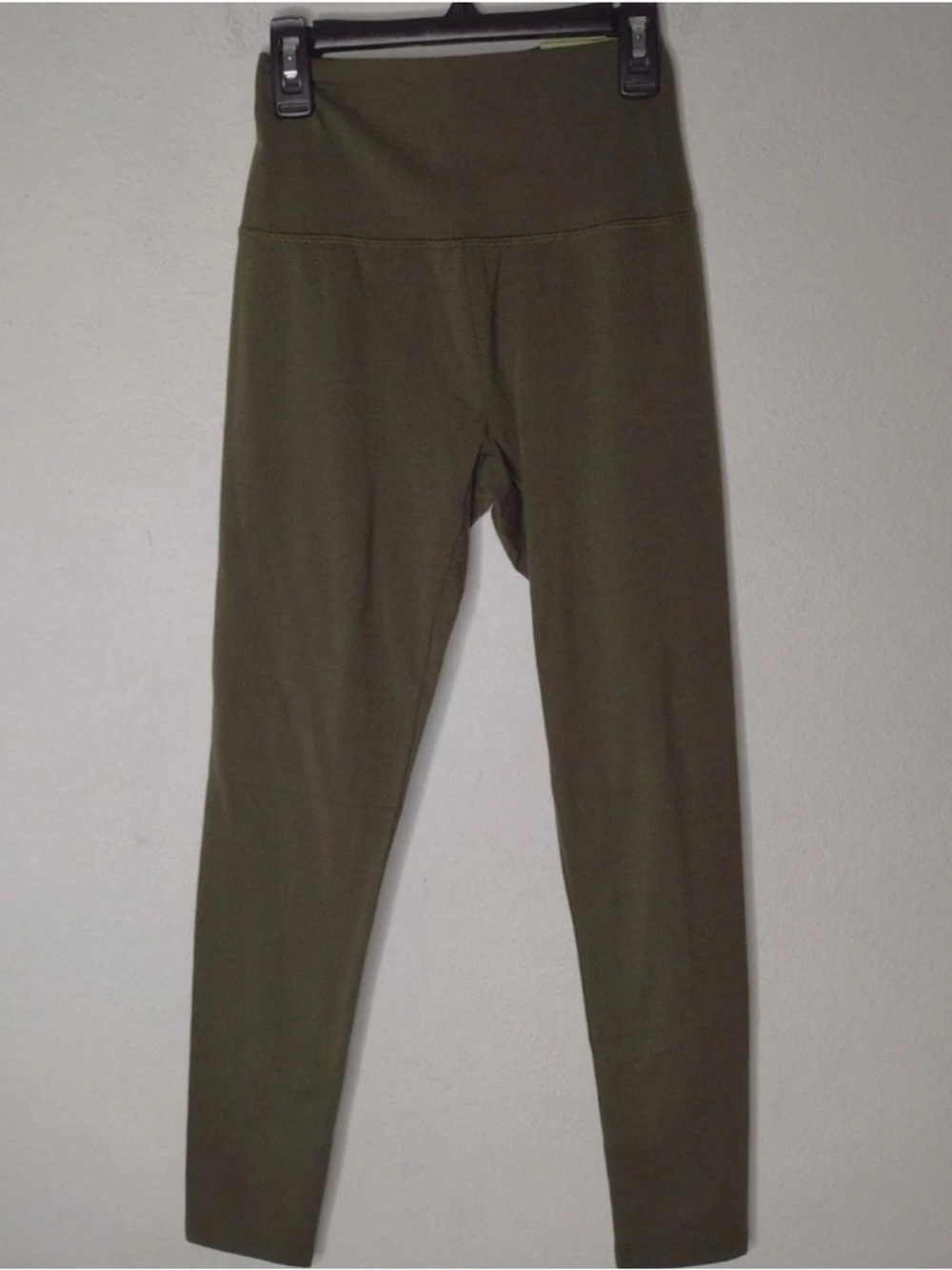Aerie High-Waist Green Leggings Small Short Cotton New With Tags